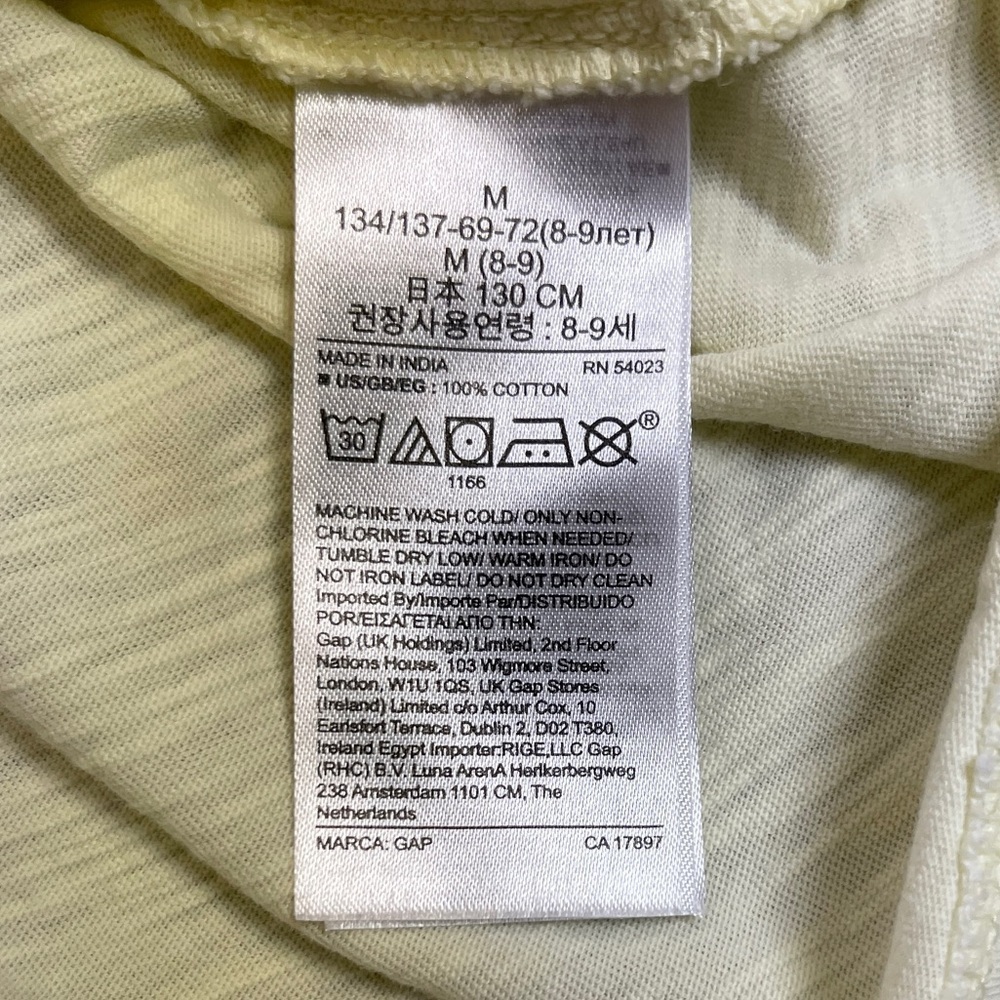 Gap Kids: Girls Yellow Peplum Cotton Short Sleeve T-Shirt, Size M - Picture 4 of 7